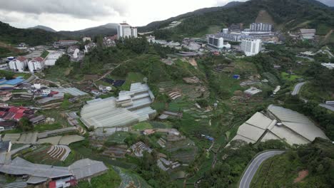 general landscape view of the brinchang district within the cameron highlands area of malaysia