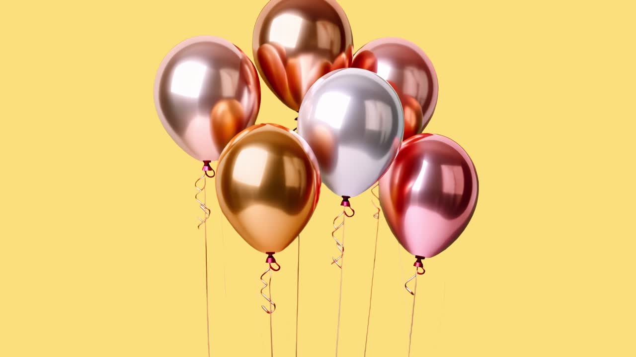 Vibrant balloons animated overlay, transparent 4K video, alpha channel, ProRes 4444