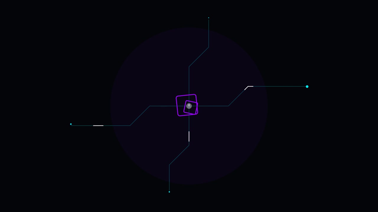Abstract Digital Motion Graphic with Rotating Geometric Shapes