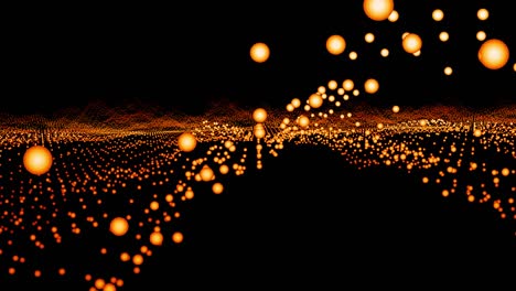 futuristic abstract million fireball over waveform sound audio music oscillation, visualization wave technology digital surface