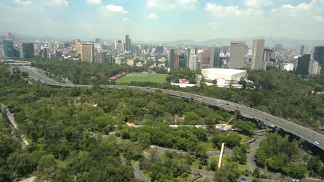 Drone-shot-Mexican-Flag-Campo-Marte-in-Mexico-City