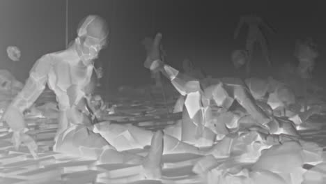destroyed andorids on a junkyard in xray