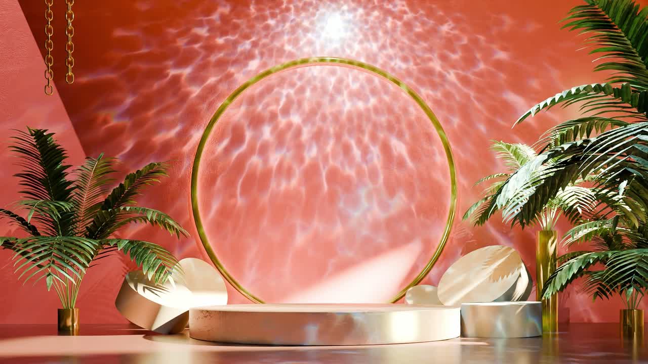 전자 상거래 판매 할인 스킨 케어 미용 스파 리조트 개념 및 보석 금과 은 3d 렌더링 애니메이션 온라인 쇼핑 카트 빨간 배경