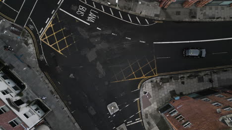 top shot of three way junction around merrion square park area on the south side of dublin city, ireland