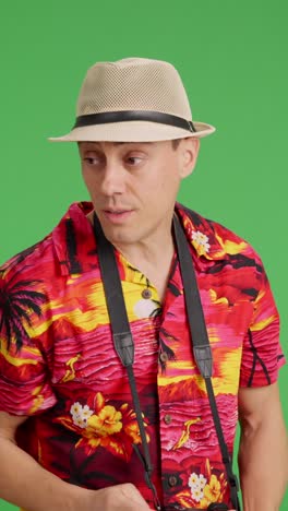 tired tourist who asks his wife to please stop