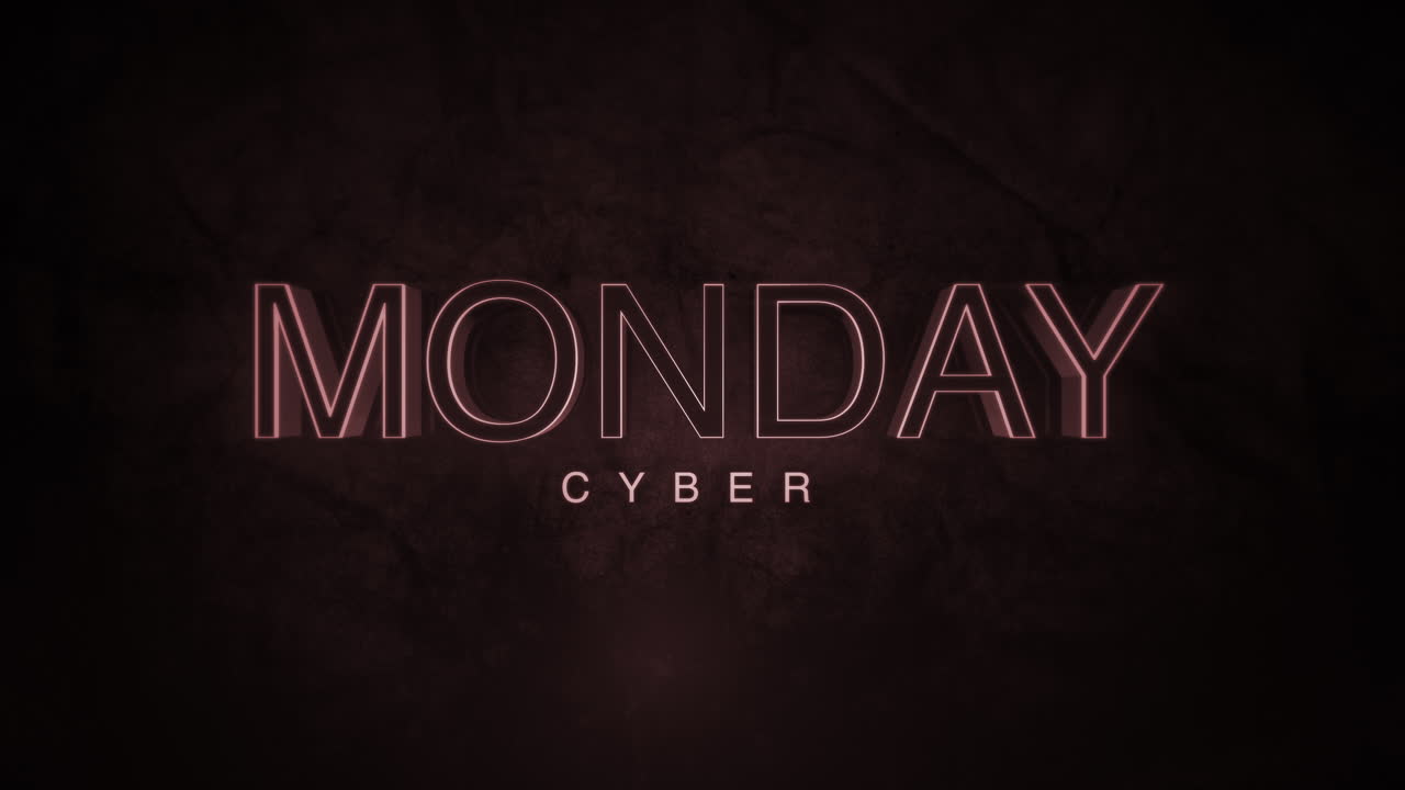 texto monocromo oscuro de cyber monday en gradiente marrón oscuro