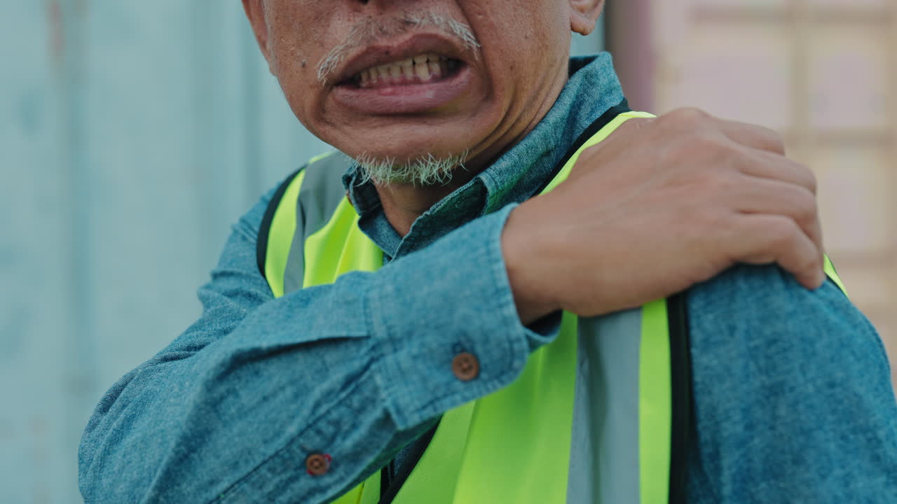 hombre con dolor de hombro