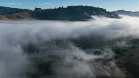 russian river, low-level fog, dji mavic 3