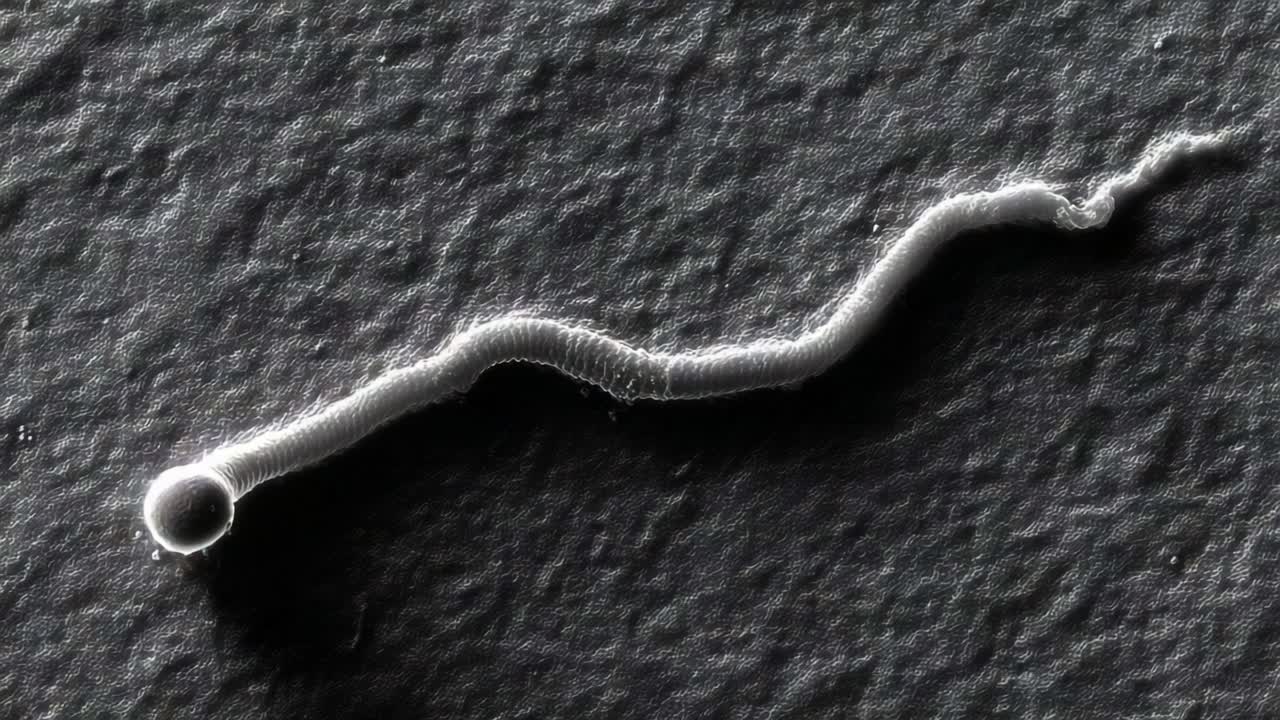 A Close-Up Examination of an Intricate Microbial Structure Highlighting Unique Characteristics Through High-Resolution Imaging Techniques for Scientific Study and Analysis