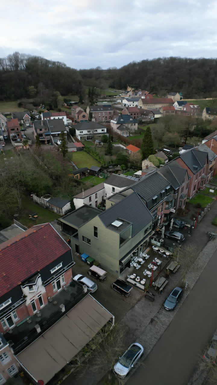 Beautiful township of Maastricht in Belgium, aerial drone view