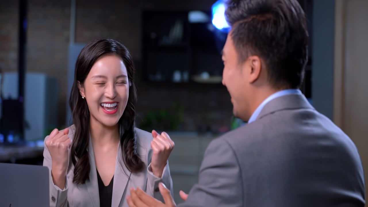 Group of business people meeting and applause with high five in office, b2b project and deal success. Achievement, men women at workshop in cheers, congratulations and support in celebration together