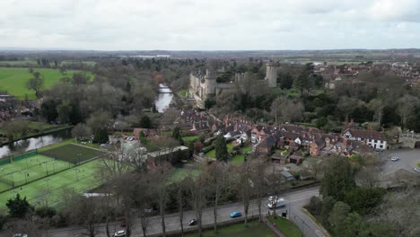 warwick town and castle warwickshire uk drone, aerial