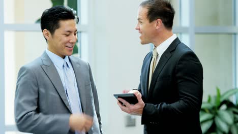 multi ethnic business team meeting in city office