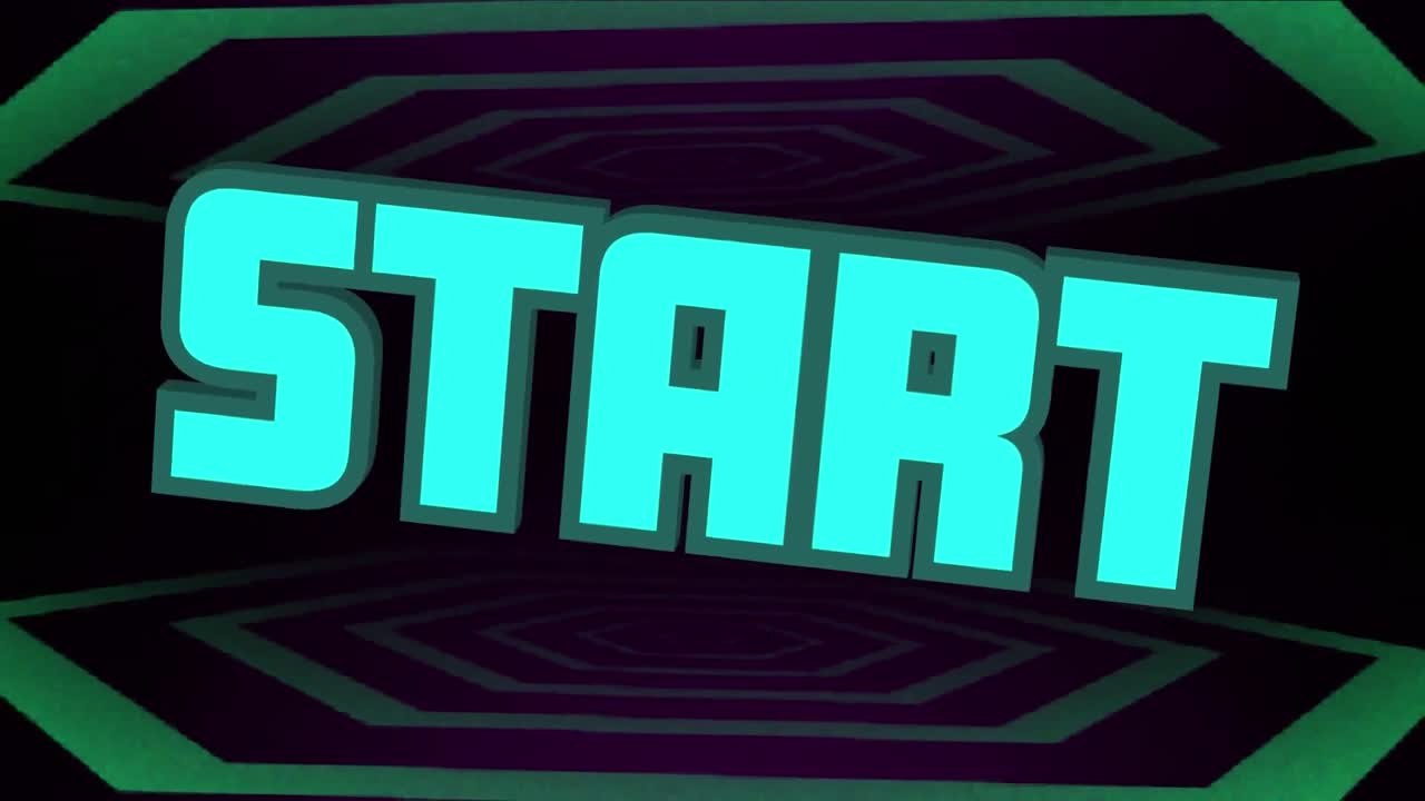 animación del inicio del texto azul, sobre rastros de luz sobre fondo verde