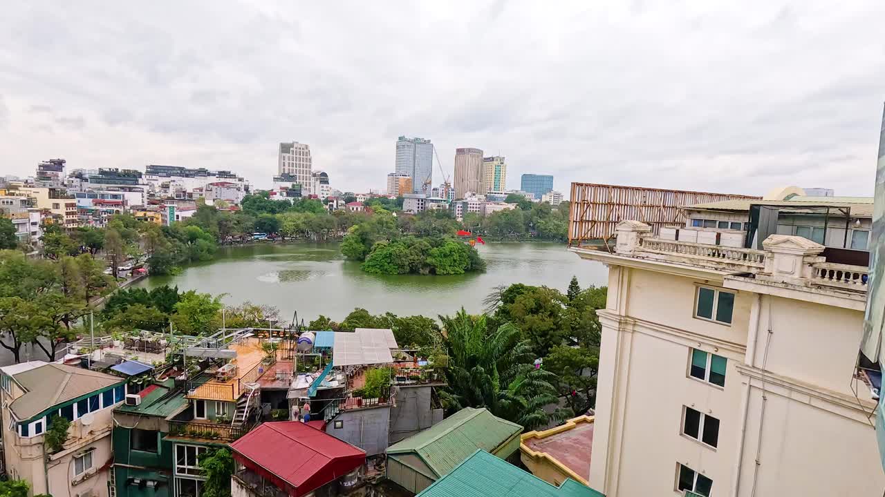 vista aérea del paisaje urbano y la vegetación de hanoi