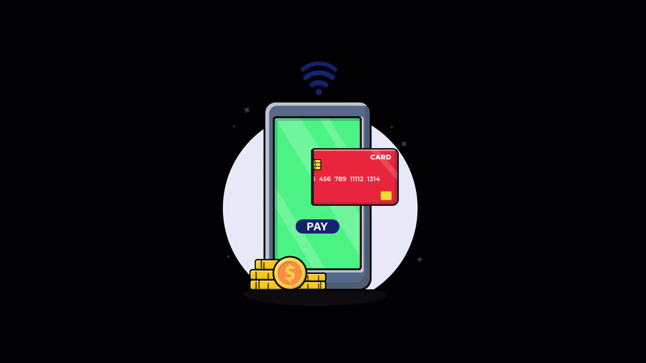 Digital Payment Transaction with Smartphone, Credit Card, and Coins