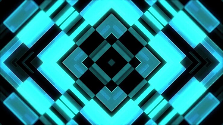blue neon light abstract visual geometry motion graphic technology digital concept visual VJ loop