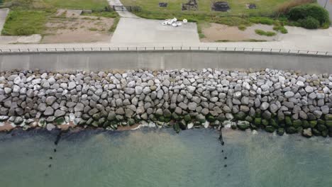 the sea defences at