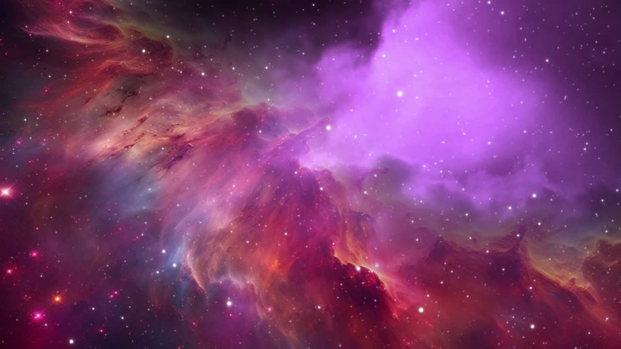 Space Flight Through colorful Nebula 4k