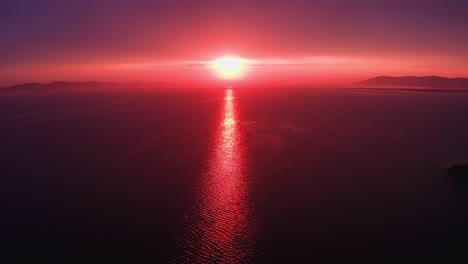 view from a drone to a beautiful sunrise