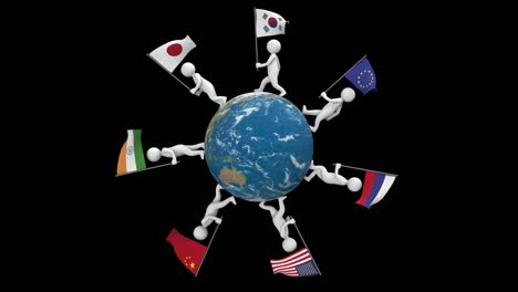 세계 곳곳에서 발을 들고 있는 사람들
