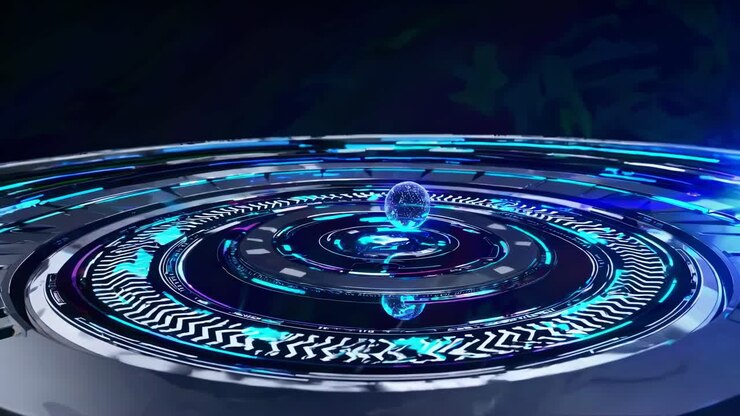 Futuristic Digital Interface Display