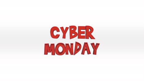 Cartoon-Cyber-Monday-text-on-clean-white-gradient