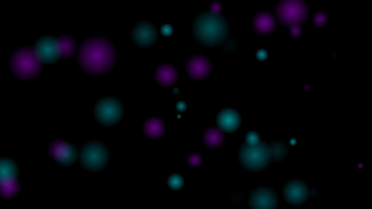 Abstract Motion Background with Floating Teal and Purple Bokeh Particles
