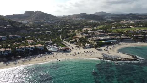 aerial of coast of palmilla beach in cabo san lucas, an slice of paradise on the southern tip of the baja california peninsula