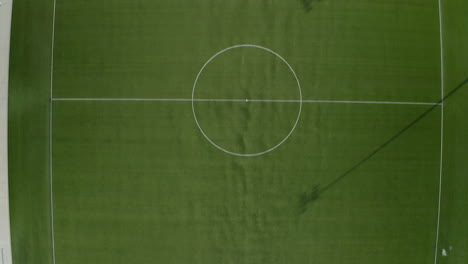 aerial top-down view of a soccer field