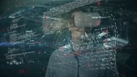 animación del hombre brujo de datos que lleva un auricular vr