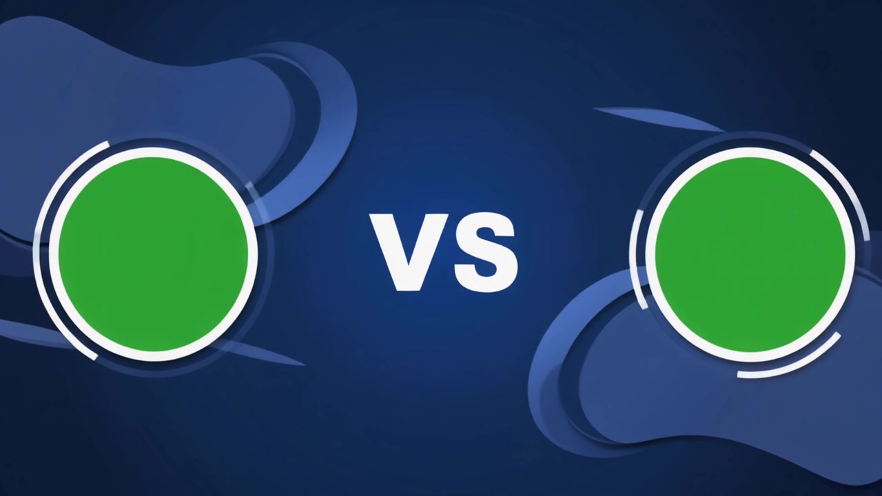 Versus Screen Template with Green Circular Placeholders