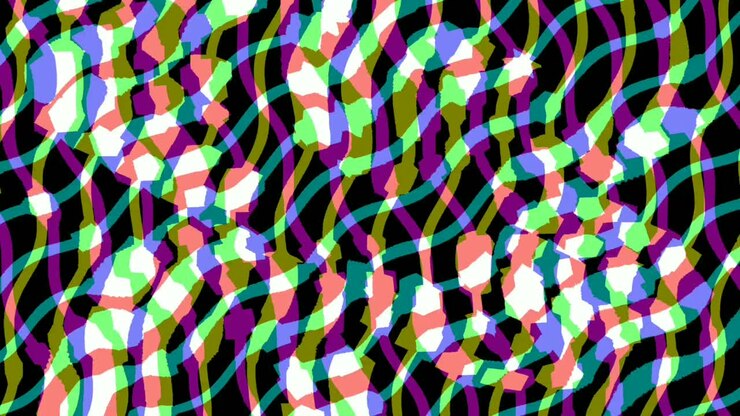 Graphic ripple effect in several planes on dark background