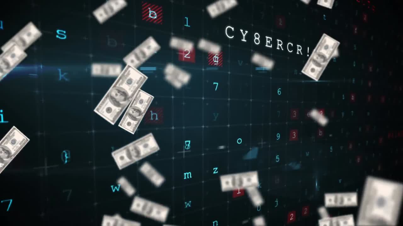 미국 달러가 떨어지는 것에 대한 온라인 보안 개념