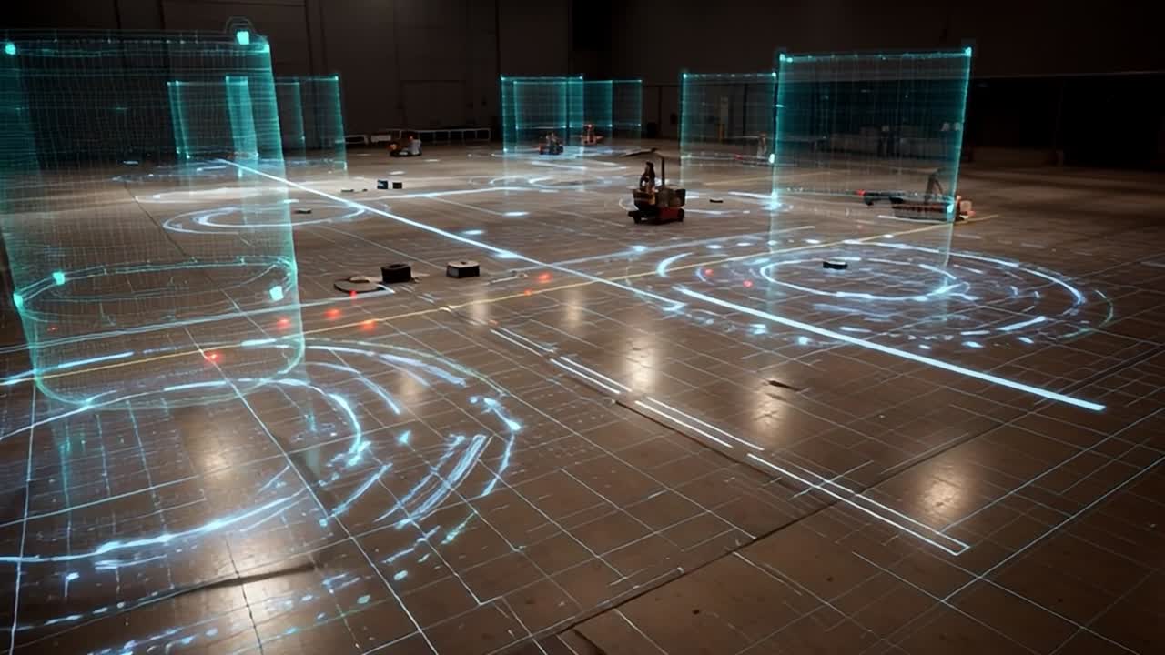 Advanced technology visualization in a large industrial space