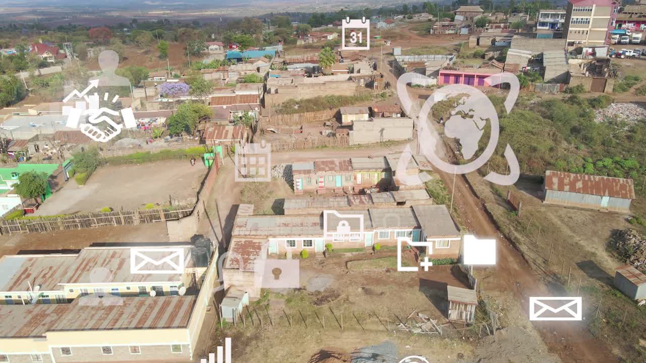 vista de paisaje de la ciudad-drone