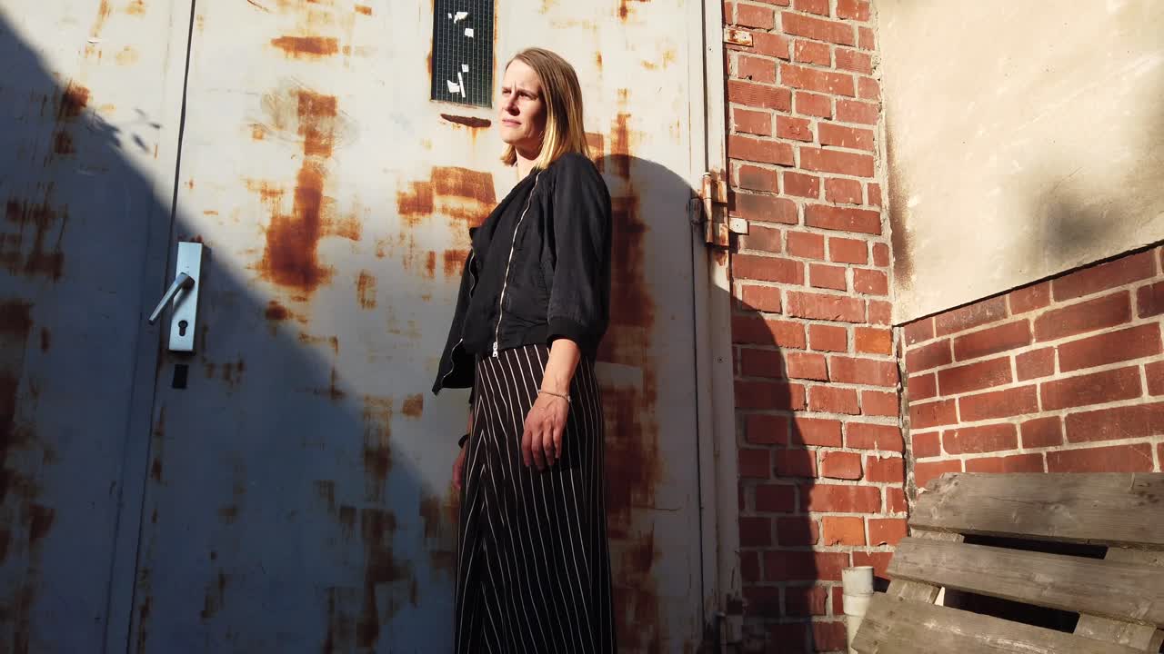 Video of depressed young woman thinking about her problems