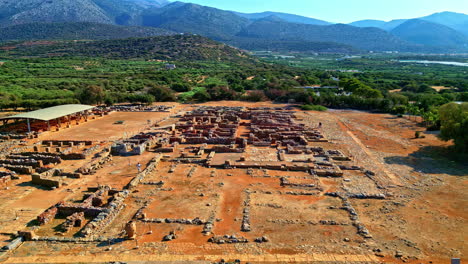 panorama of remains of megaron des konigs in greece