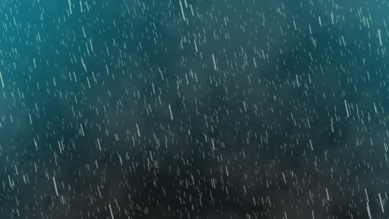 Animated Rain Falling Against a Dark Cloudy Sky