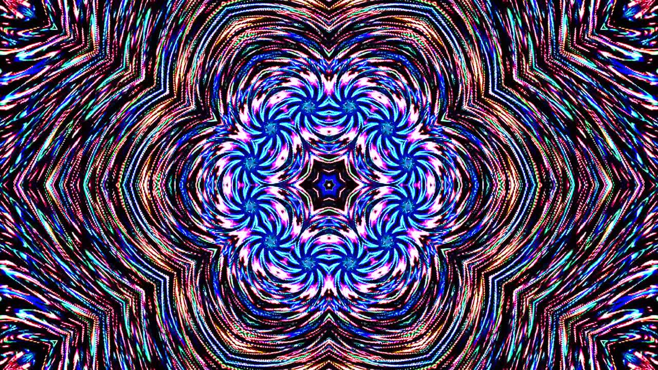 hermoso caleidoscopio abstracto que brilla, una luz radiante que regula los movimientos sutiles
