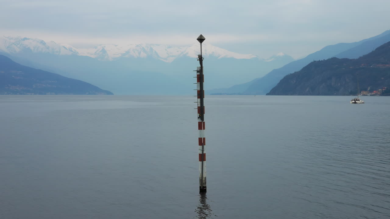 Italy, Lake Como on a cloudy day
