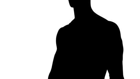 muscular silhouette of man posing for camera