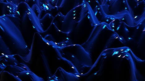 estilo oscuro abstracto bajo fondo poli en 4k. ondas abstractas se mueven en superficie metálica brillante en bucle. animación suave y sin costuras. simple geometría minimalista bg. color azul