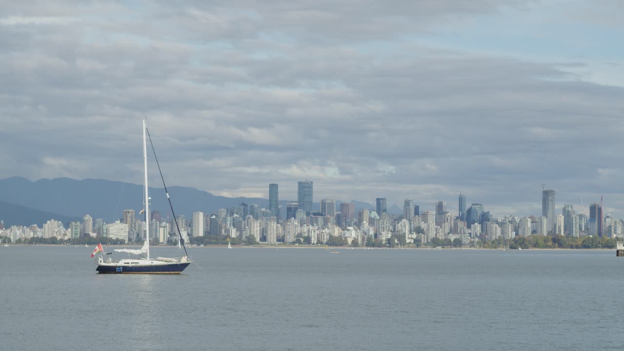velero - paisaje urbano del centro de vancouver con nubes en movimiento