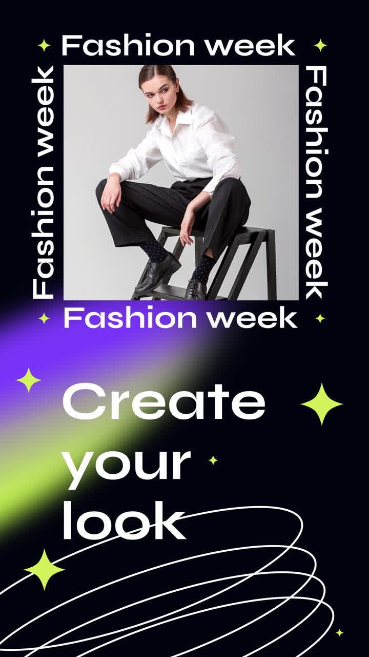 Fashion Week Look: Woman in White Shirt and Black Pants