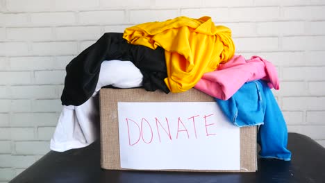 donation box filled with clothes