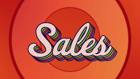 animation of sales text over red shapes moving