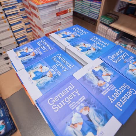 stack of books in the library