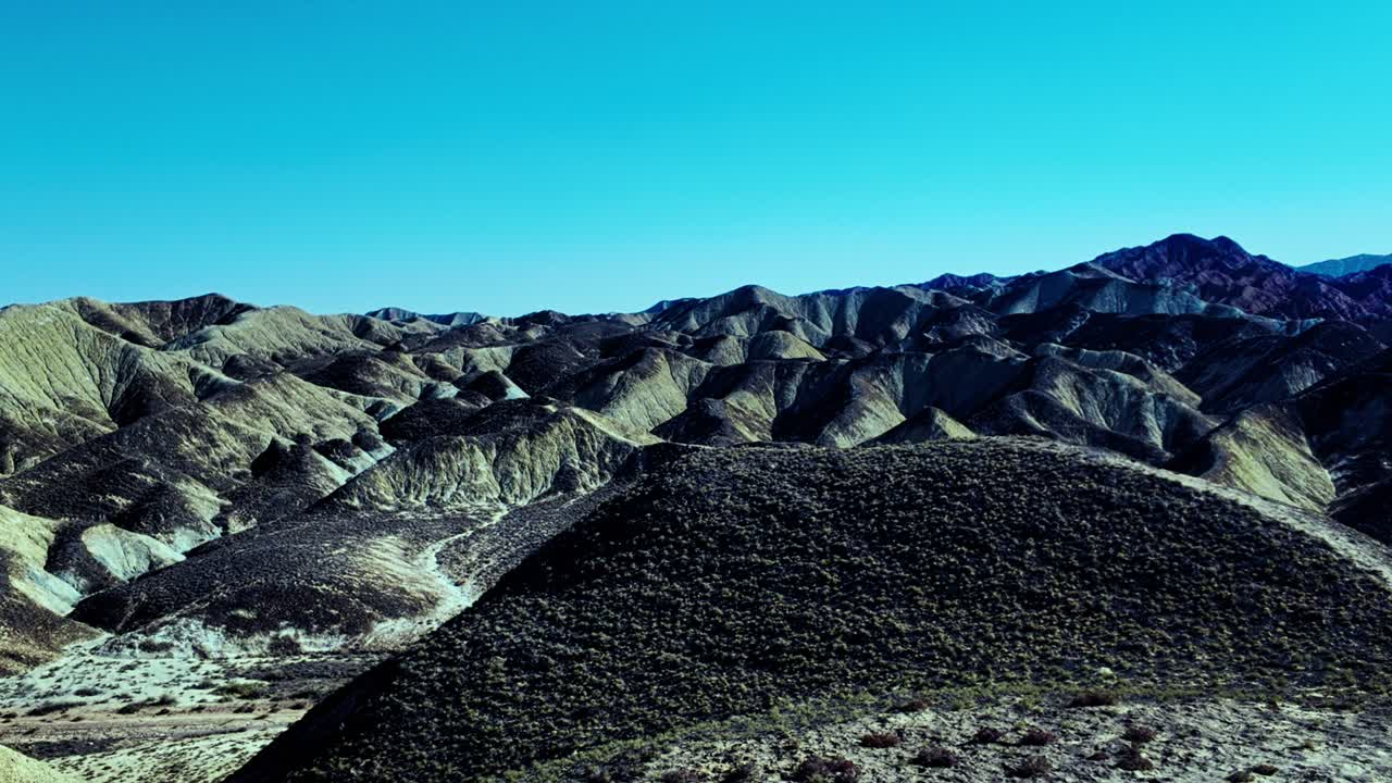 Famous Zhangye Danxia Geopark - Rainbow Mountain In Gansu Province, China. Aerial Shot