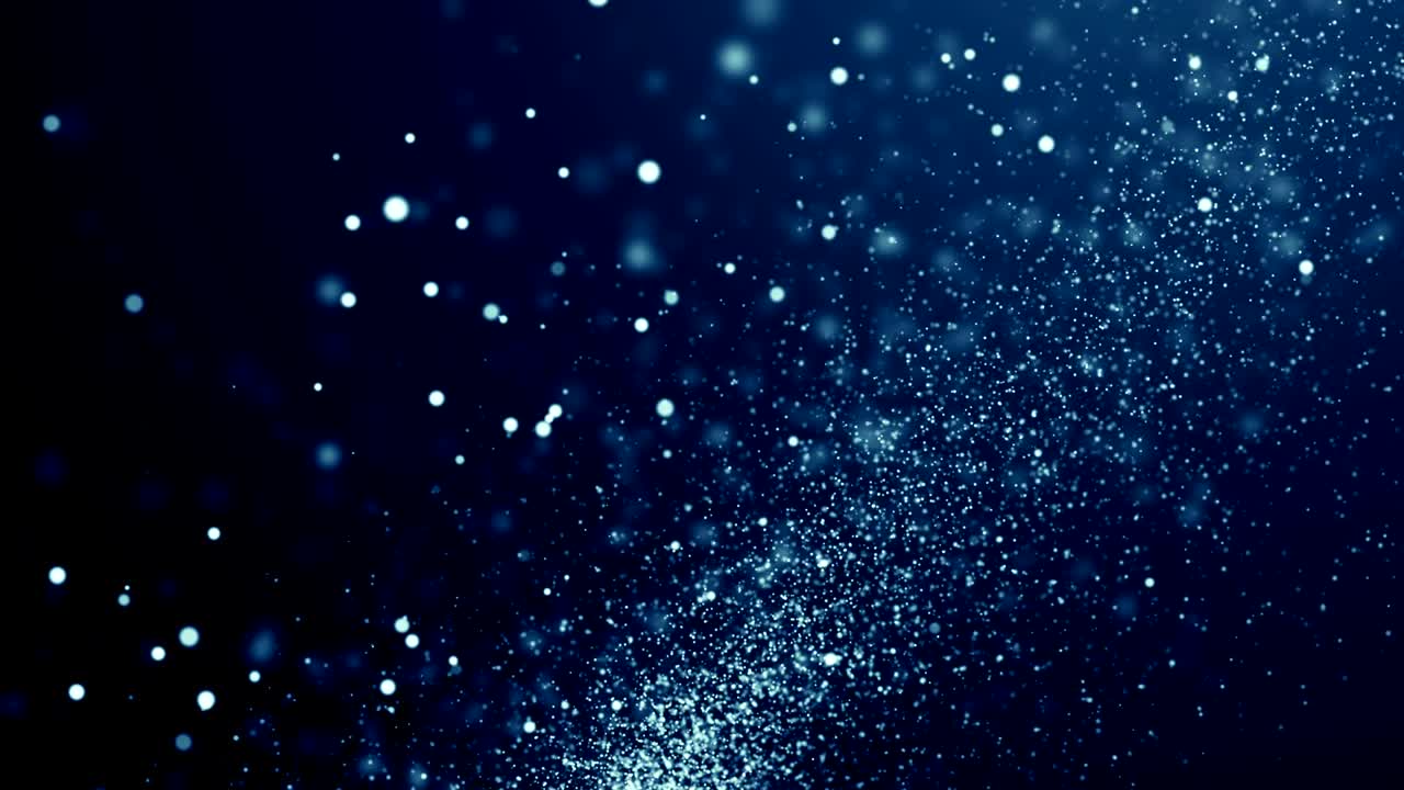 파란 먼지 입자 추상적인 빛 보케 모션 제목 영화적 배경 루프